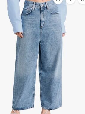 AGOLDE Valeria high raise low crotch extra wide leg Shatter wash jeans Size 31